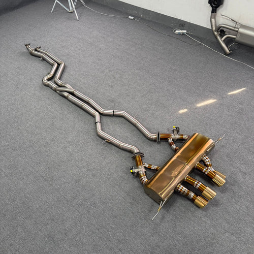 Titronic Systems Titanium Center Exit M Style Exhaust - rear angle